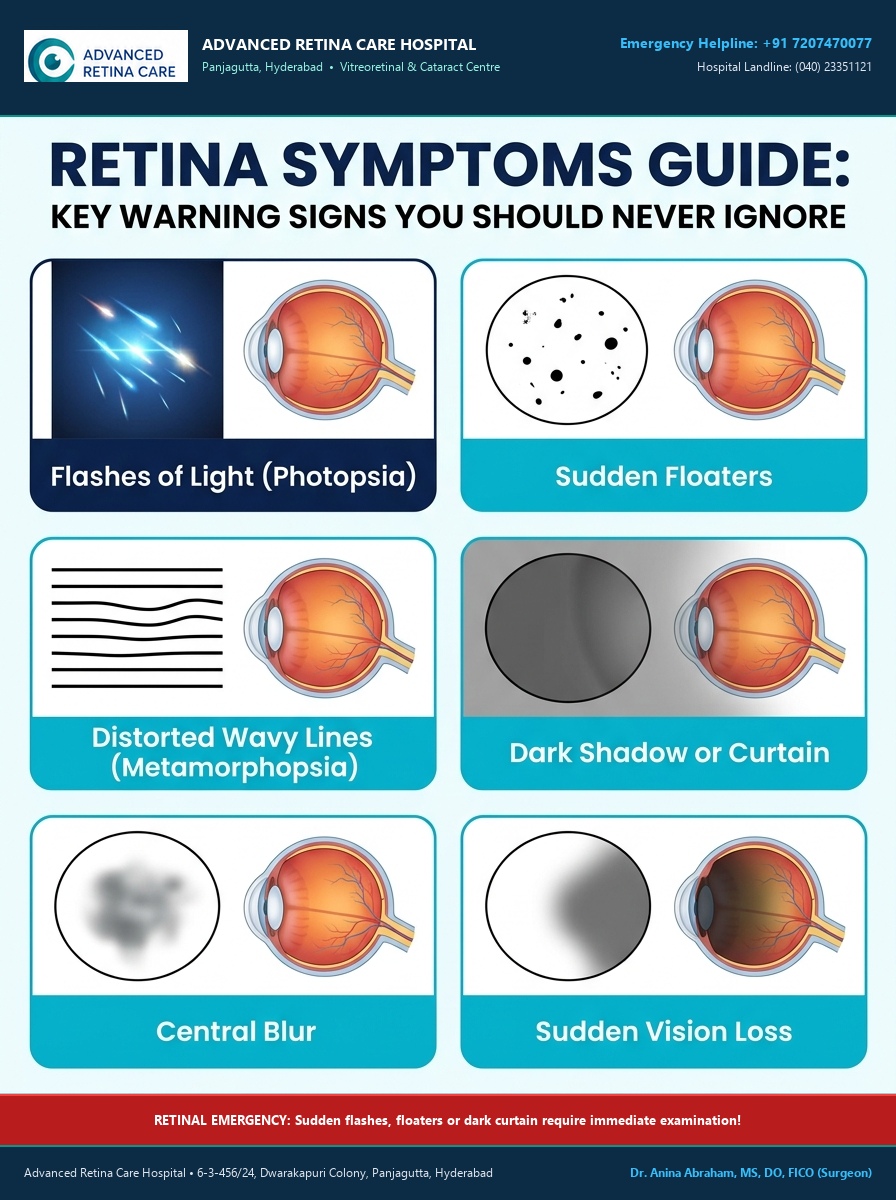 Retina Symptoms Guide: Flashes, Floaters, Blurry Vision & Dark Spots